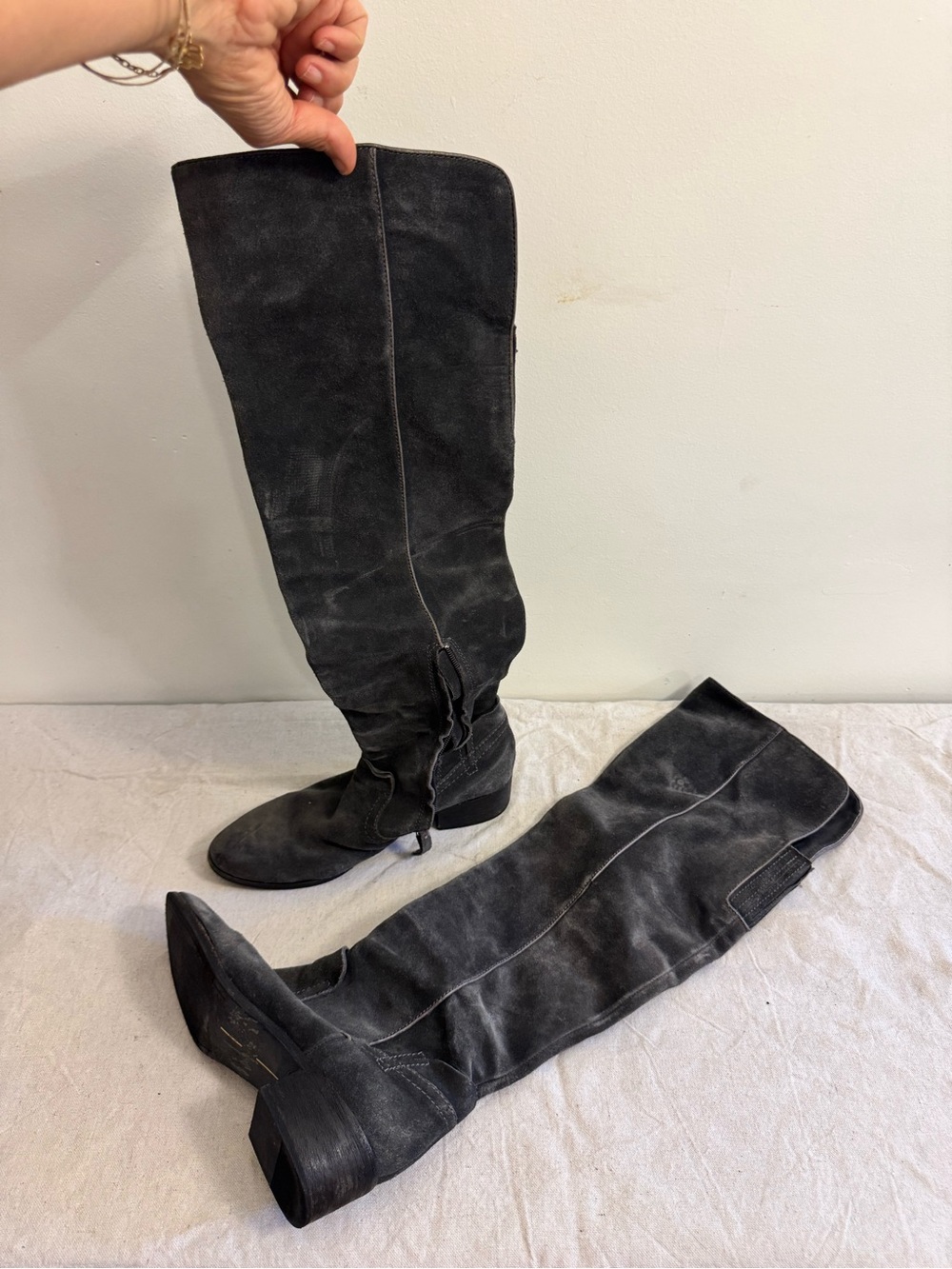 Dolce Vita Black Over-the-Knee Suede Boots
